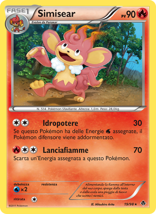 Simisear 019/98 — Emerging Powers (Italian Pokémon TCG card)