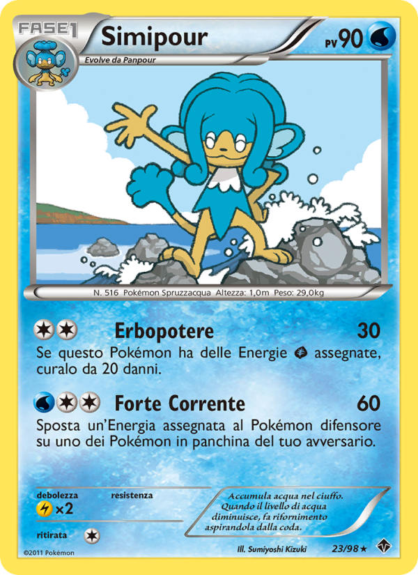 Simipour 023/98 — Emerging Powers (Italian Pokémon TCG card)