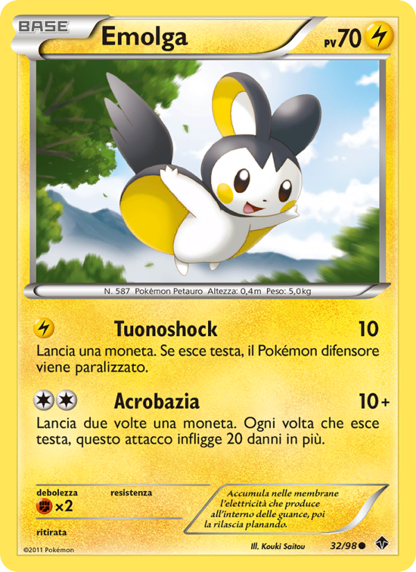 Emolga 032/98 — Emerging Powers (Italian Pokémon TCG card)