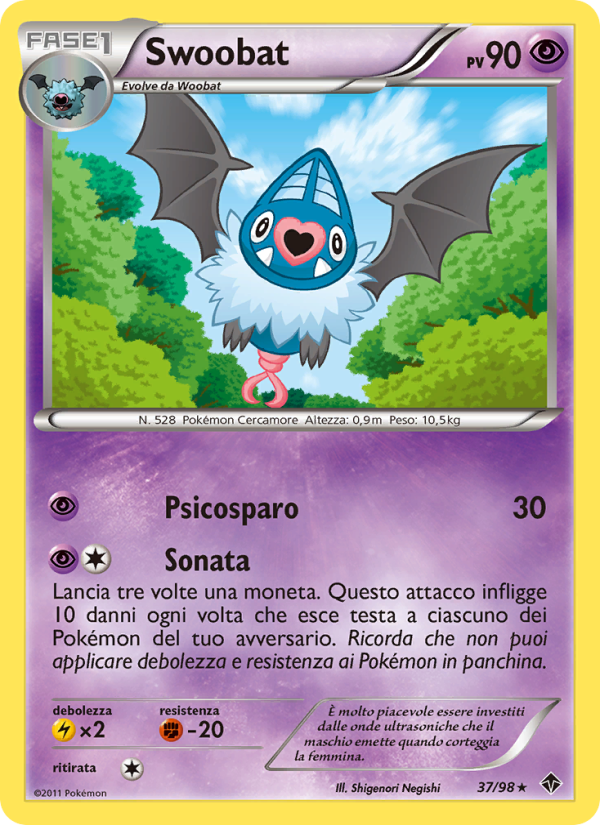 Swoobat 037/98 — Emerging Powers (Italian Pokémon TCG card)