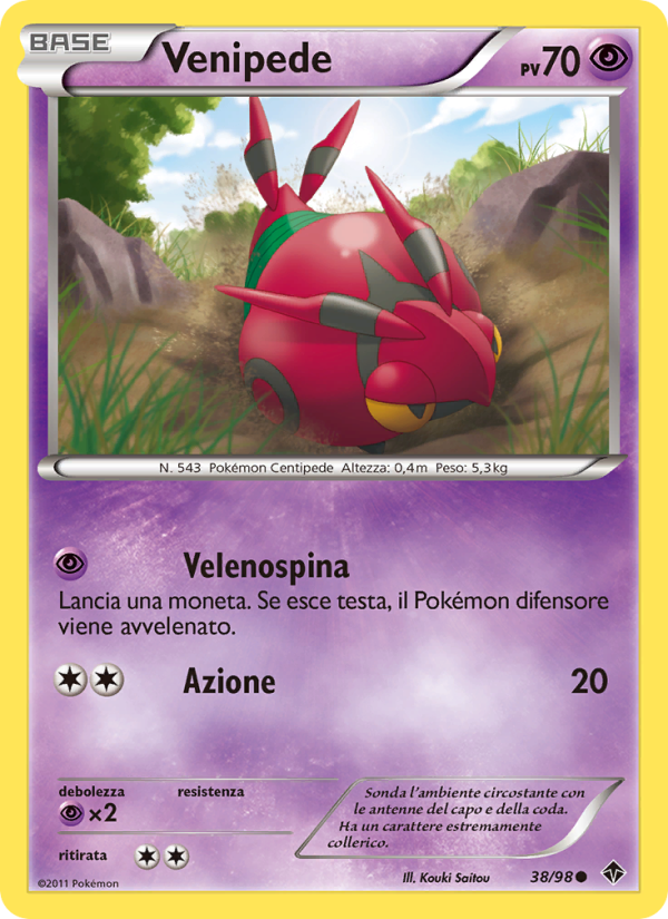 Venipede 038/98 — Emerging Powers (Italian Pokémon TCG card)