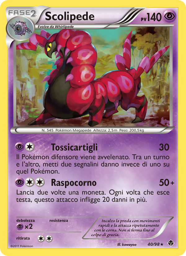 Scolipede 040/98 — Emerging Powers (Italian Pokémon TCG card)