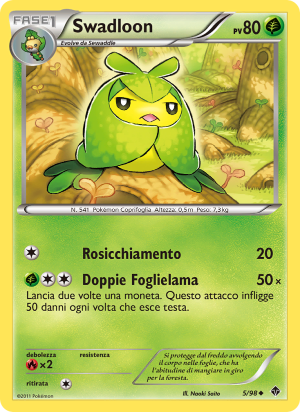 Swadloon 005/98 — Emerging Powers (Italian Pokémon TCG card)