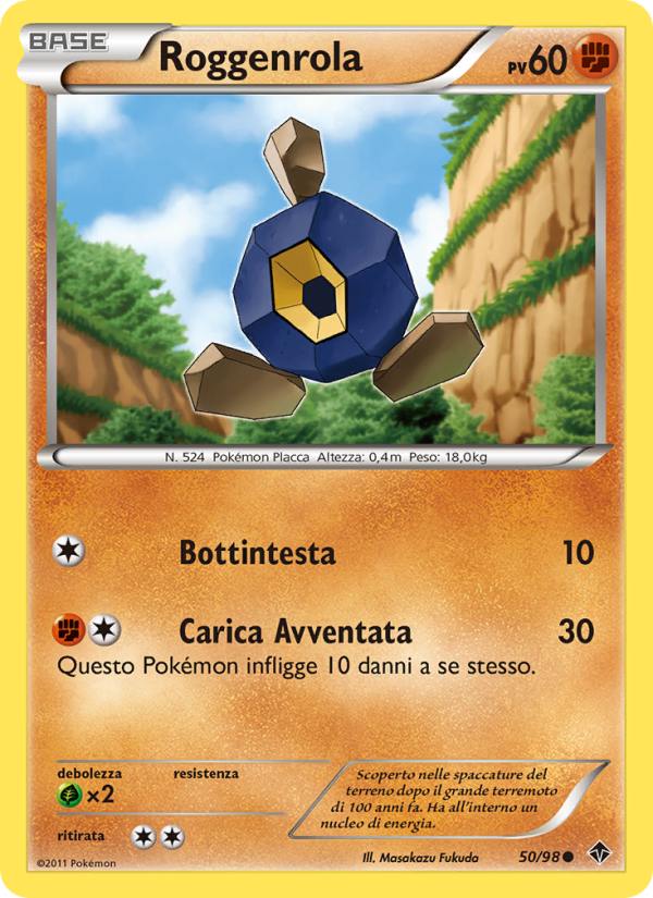 Roggenrola 050/98 — Emerging Powers (Italian Pokémon TCG card)