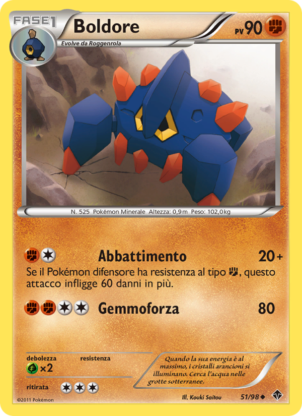 Boldore 051/98 — Emerging Powers (Italian Pokémon TCG card)