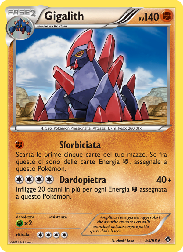 Gigalith 053/98 — Emerging Powers (Italian Pokémon TCG card)