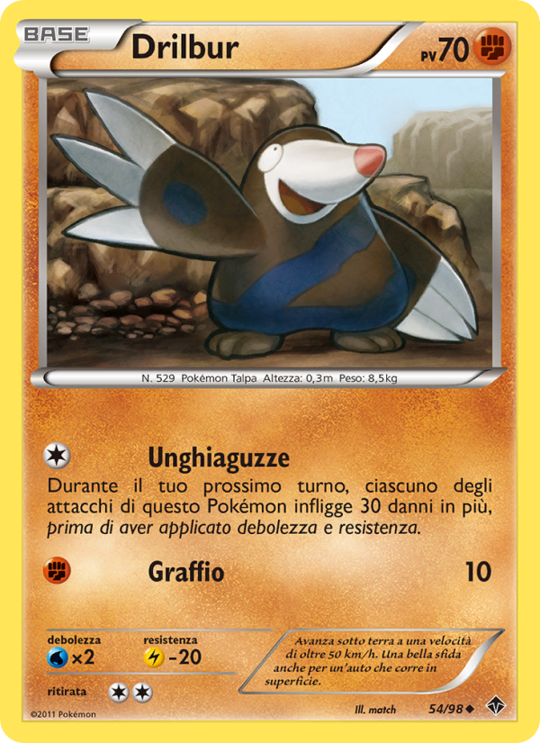 Drilbur 054/98 — Emerging Powers (Italian Pokémon TCG card)