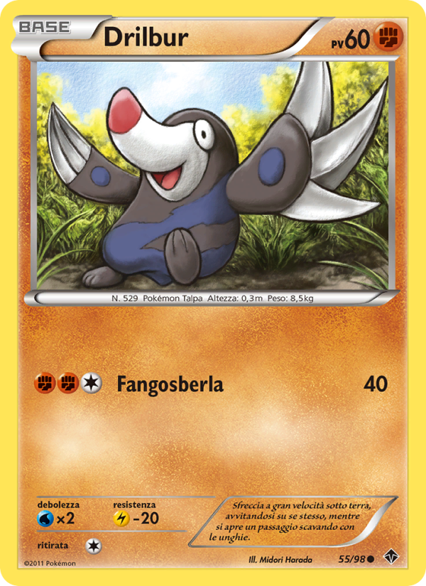 Drilbur 055/98 — Emerging Powers (Italian Pokémon TCG card)