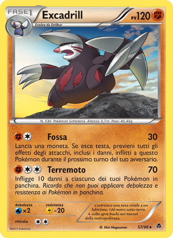 Excadrill 057/98 — Emerging Powers (Italian Pokémon TCG card)