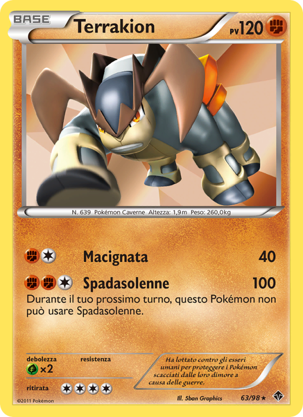 Terrakion 063/98 — Emerging Powers (Italian Pokémon TCG card)