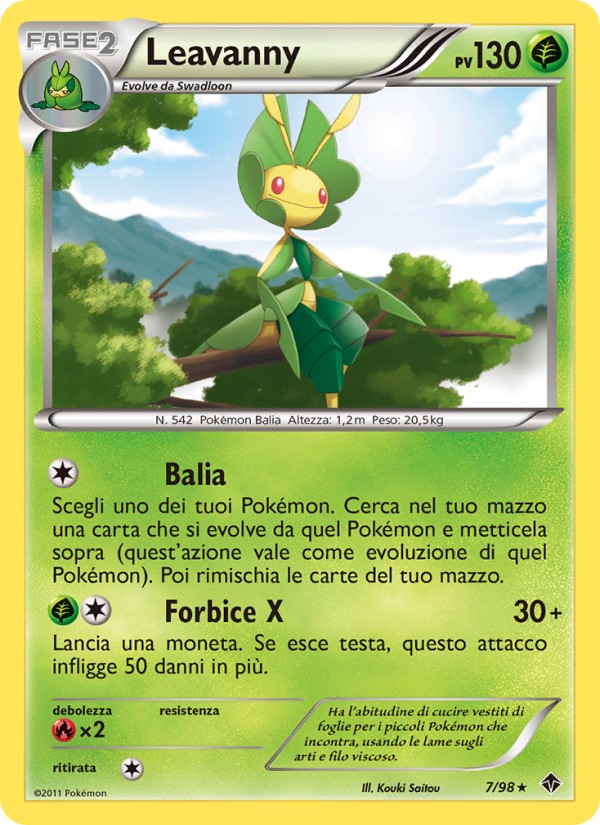 Leavanny 007/98 — Emerging Powers (Italian Pokémon TCG card)