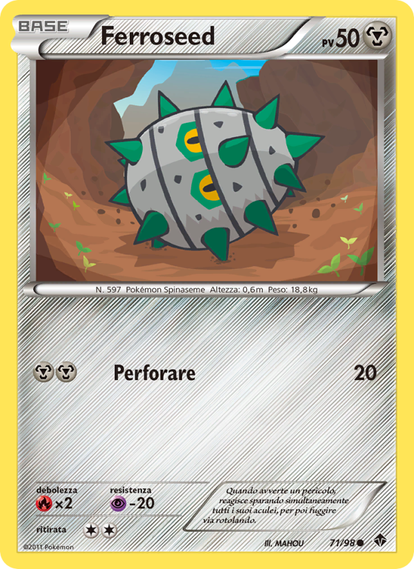 Ferroseed 071/98 — Emerging Powers (Italian Pokémon TCG card)