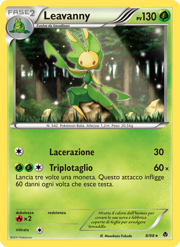 Leavanny 008/98 — Emerging Powers (Italian Pokémon TCG card)