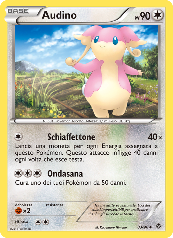Audino 083/98 — Emerging Powers (Italian Pokémon TCG card)