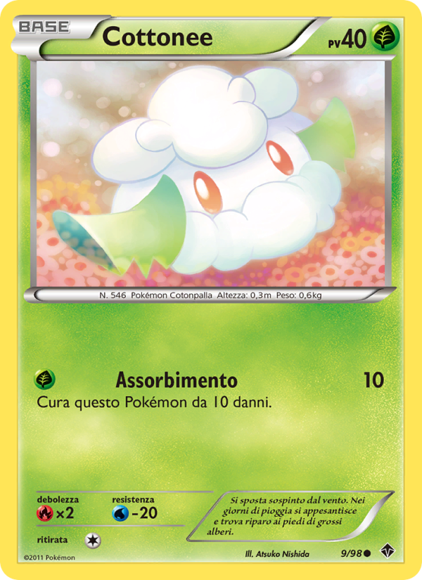 Cottonee 009/98 — Emerging Powers (Italian Pokémon TCG card)