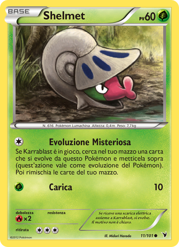 Shelmet 011/102 — Noble Victories (Italian Pokémon TCG card)