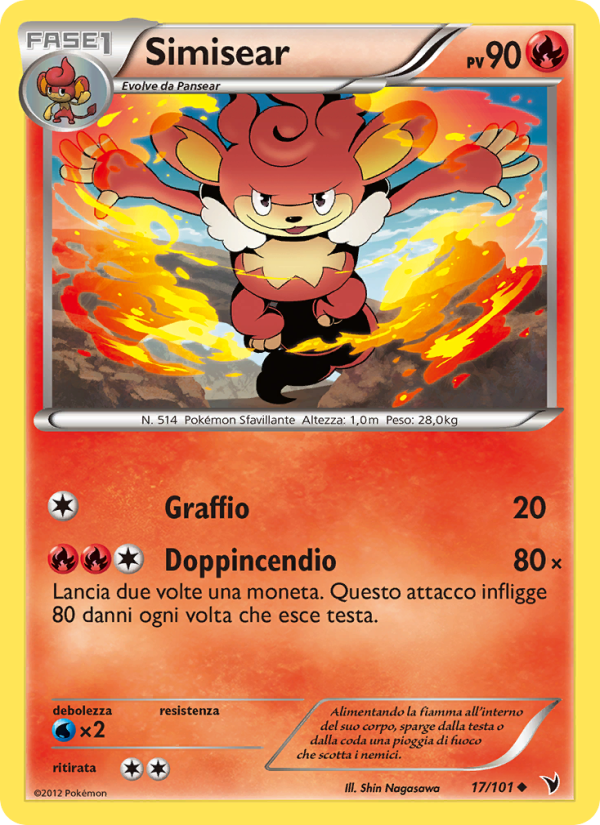 Simisear 017/102 — Noble Victories (Italian Pokémon TCG card)