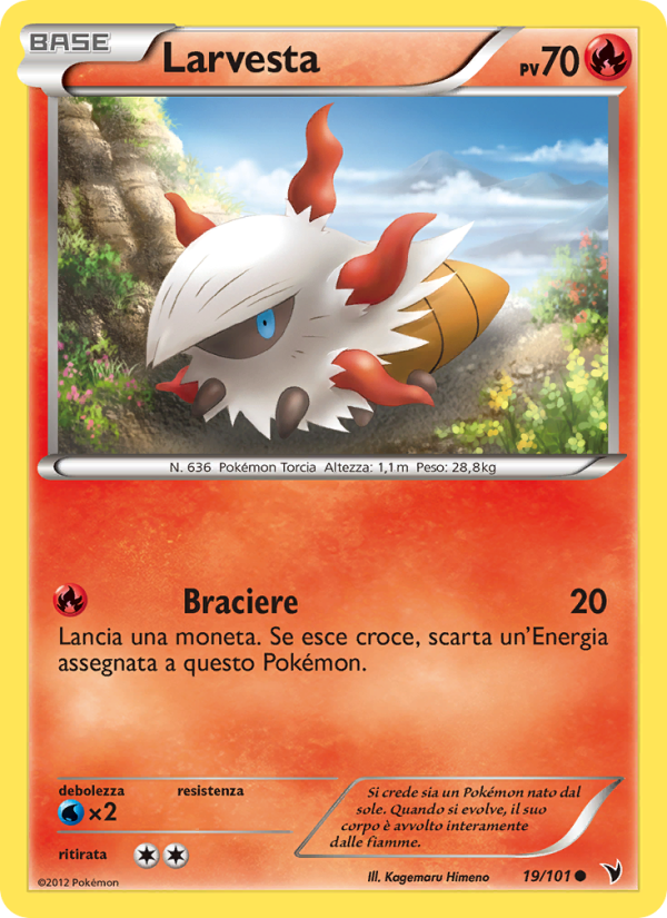 Larvesta 019/102 — Noble Victories (Italian Pokémon TCG card)