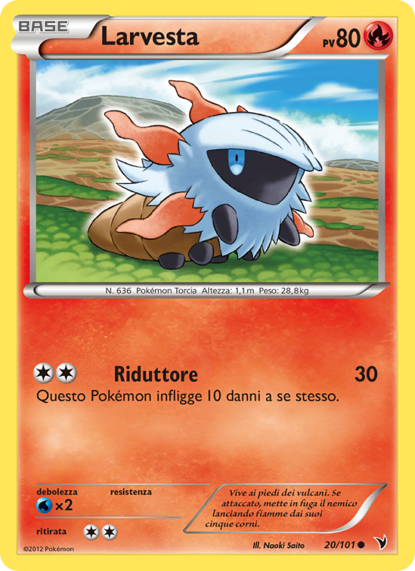 Larvesta 020/102 — Noble Victories (Italian Pokémon TCG card)