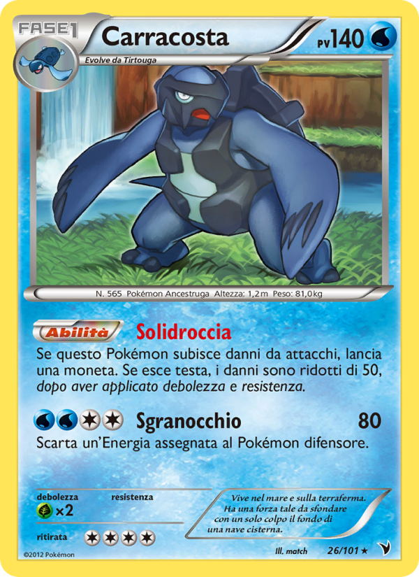 Carracosta 026/102 — Noble Victories (Italian Pokémon TCG card)