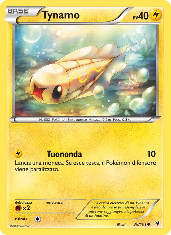 Tynamo 038/102 — Noble Victories (Italian Pokémon TCG card)