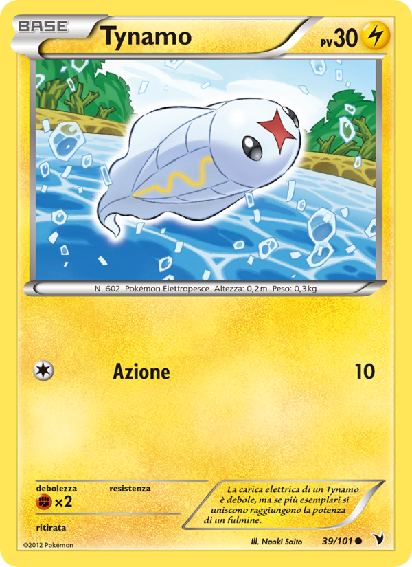 Tynamo 039/102 — Noble Victories (Italian Pokémon TCG card)