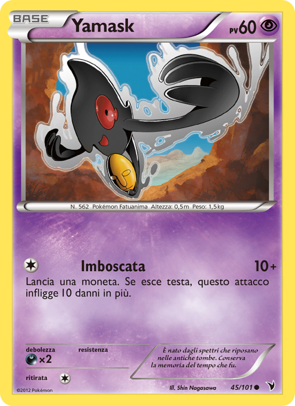 Yamask 045/102 — Noble Victories (Italian Pokémon TCG card)