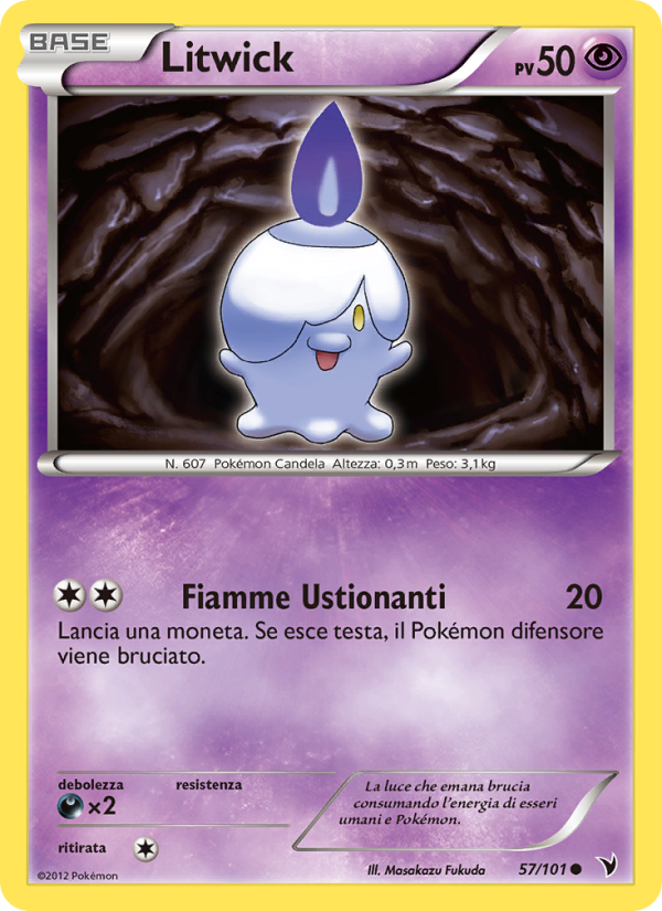 Litwick 057/102 — Noble Victories (Italian Pokémon TCG card)