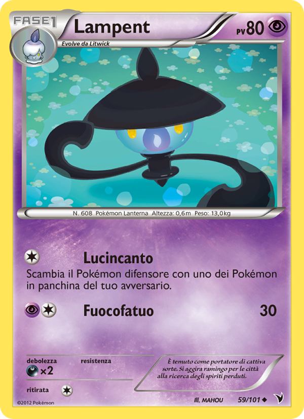 Lampent 059/102 — Noble Victories (Italian Pokémon TCG card)