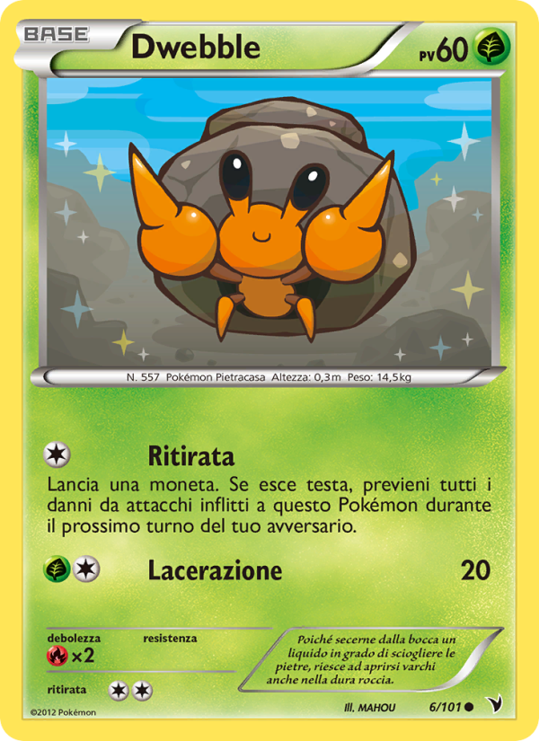 Dwebble 006/102 — Noble Victories (Italian Pokémon TCG card)