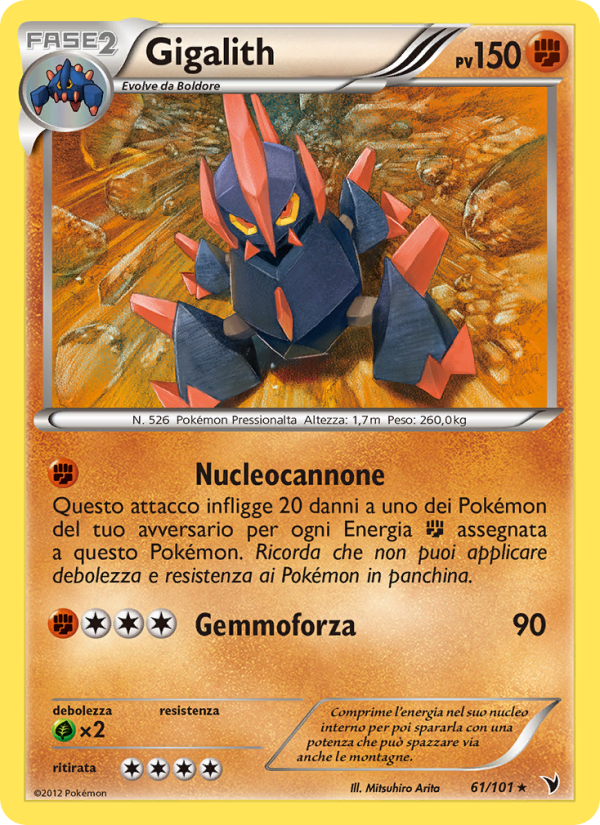 Gigalith 061/102 — Noble Victories (Italian Pokémon TCG card)