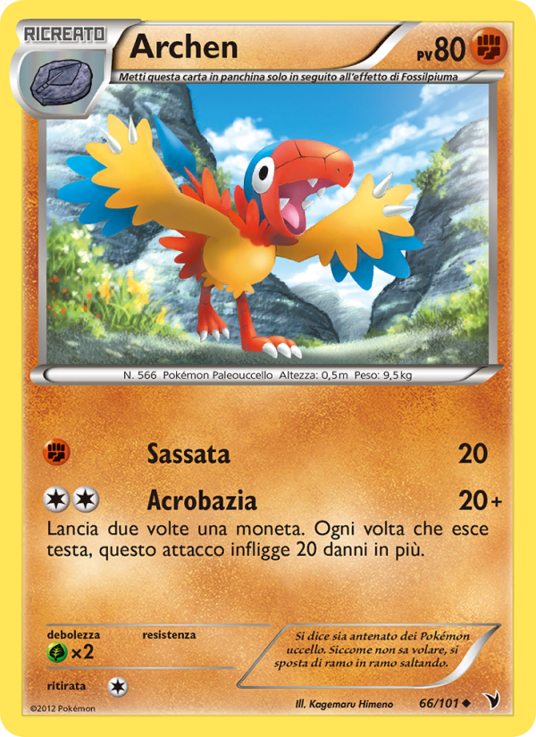 Archen 066/102 — Noble Victories (Italian Pokémon TCG card)