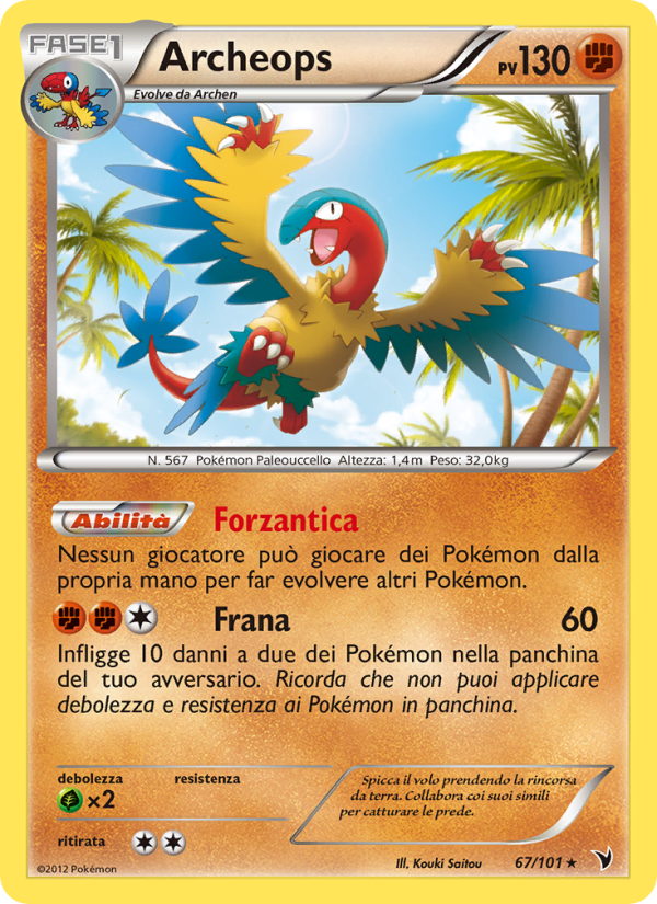 Archeops 067/102 — Noble Victories (Italian Pokémon TCG card)