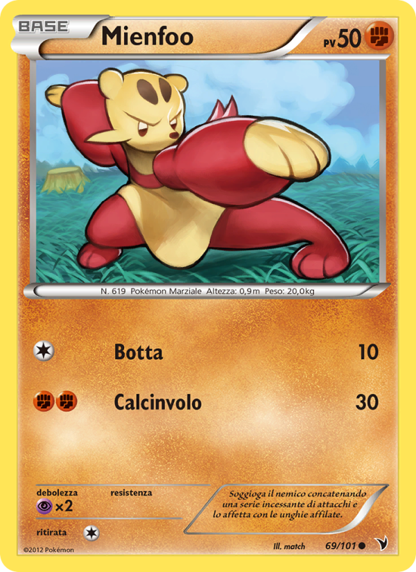 Mienfoo 069/102 — Noble Victories (Italian Pokémon TCG card)