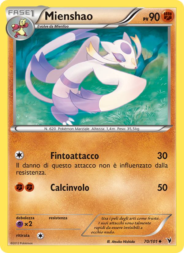 Mienshao 070/102 — Noble Victories (Italian Pokémon TCG card)