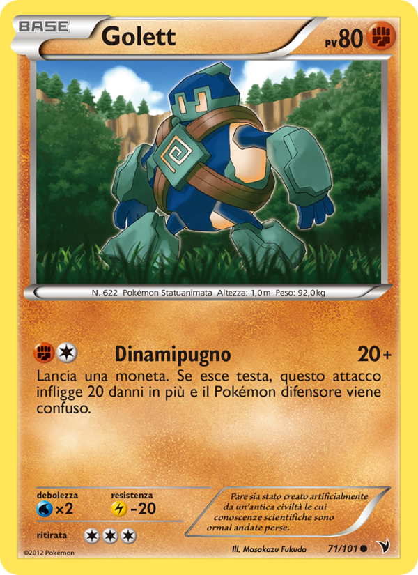 Golett 071/102 — Noble Victories (Italian Pokémon TCG card)