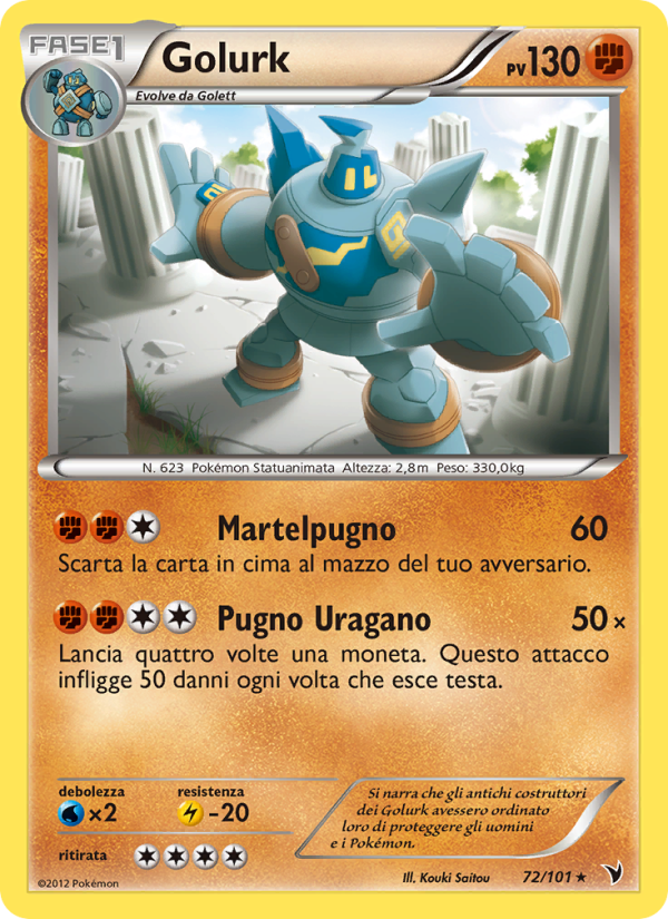 Golurk 072/102 — Noble Victories (Italian Pokémon TCG card)