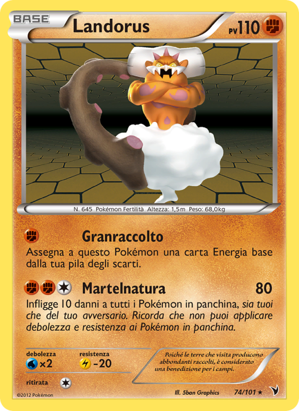 Landorus 074/102 — Noble Victories (Italian Pokémon TCG card)