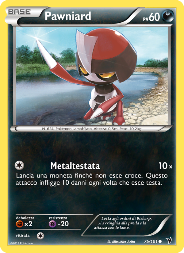 Pawniard 075/102 — Noble Victories (Italian Pokémon TCG card)