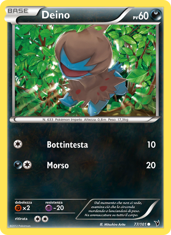 Deino 077/102 — Noble Victories (Italian Pokémon TCG card)