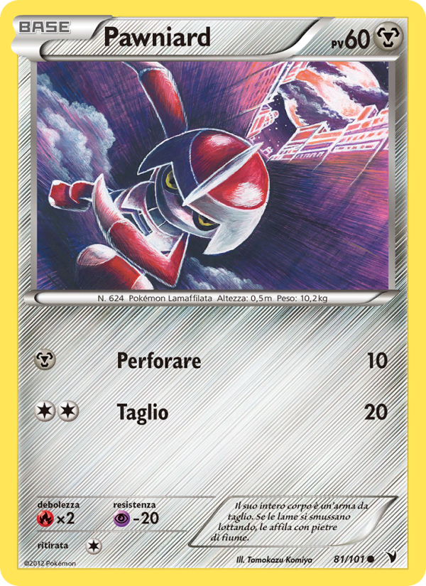 Pawniard 081/102 — Noble Victories (Italian Pokémon TCG card)