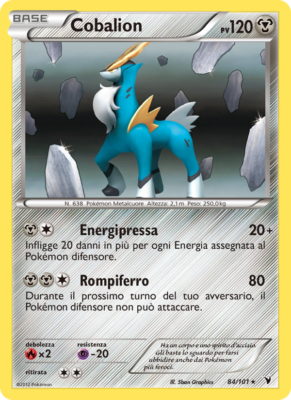 Cobalion 084/102 — Noble Victories (Italian Pokémon TCG card)