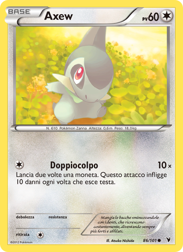 Axew 086/102 — Noble Victories (Italian Pokémon TCG card)