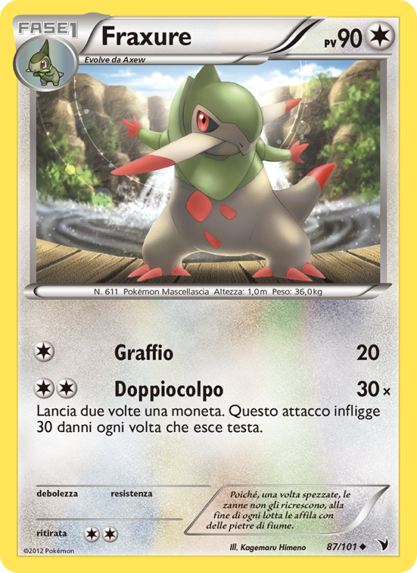 Fraxure 087/102 — Noble Victories (Italian Pokémon TCG card)