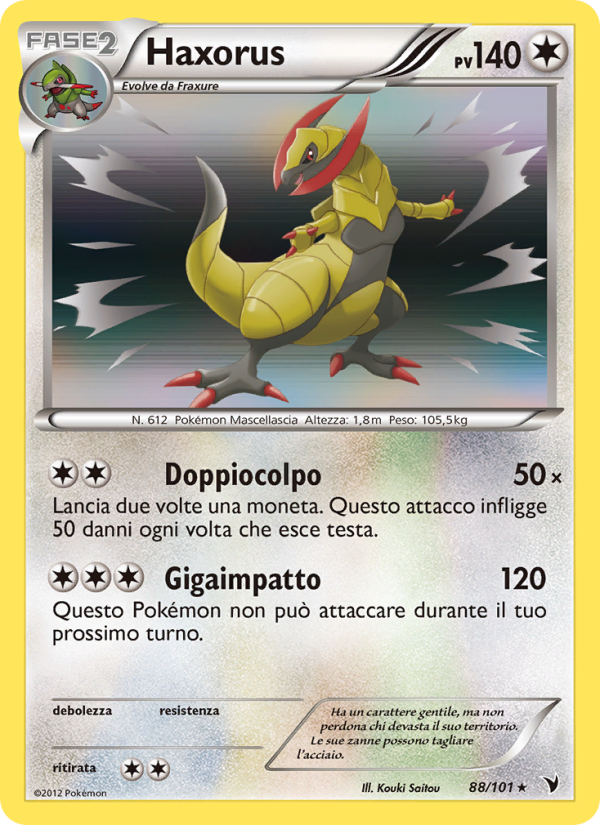 Haxorus 088/102 — Noble Victories (Italian Pokémon TCG card)