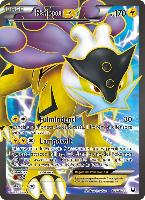 Raikou-EX 105/111 — Dark Explorers (Italian Pokémon TCG card)