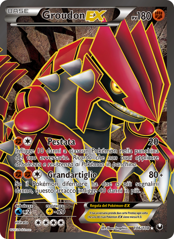 Groudon-EX 106/111 — Dark Explorers (Italian Pokémon TCG card)