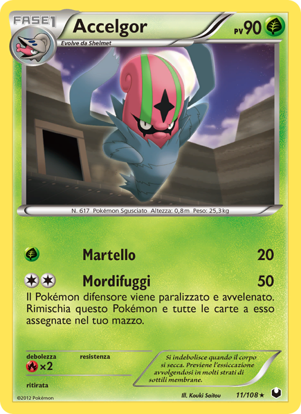 Accelgor 011/111 — Dark Explorers (Italian Pokémon TCG card)