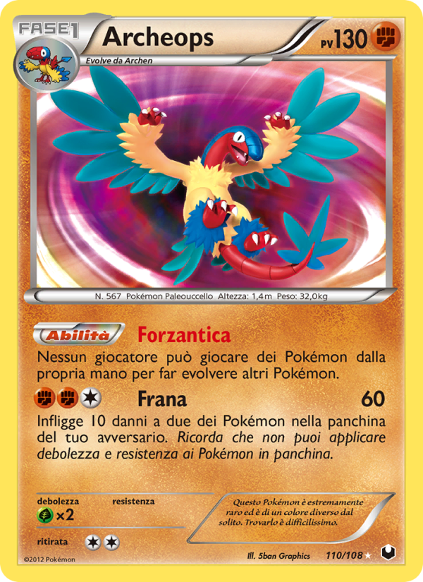 Archeops 110/111 — Dark Explorers (Italian Pokémon TCG card)