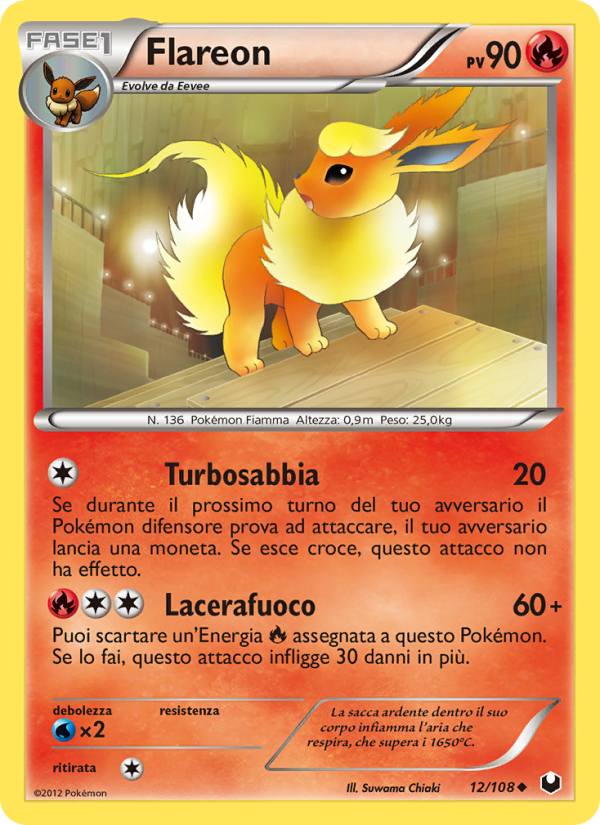 Flareon 012/111 — Dark Explorers (Italian Pokémon TCG card)